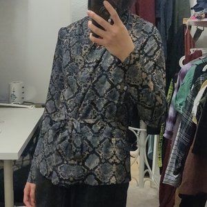 Scoop Snakeskin Cardigan, Size S (4-6)